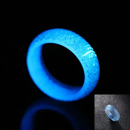 Vista 2 de Anillos brillantes en la oscuridad rosa verde azul Venus Orb anillos para mujeres hombres y niñas anillo de resina brillante de moda anillos