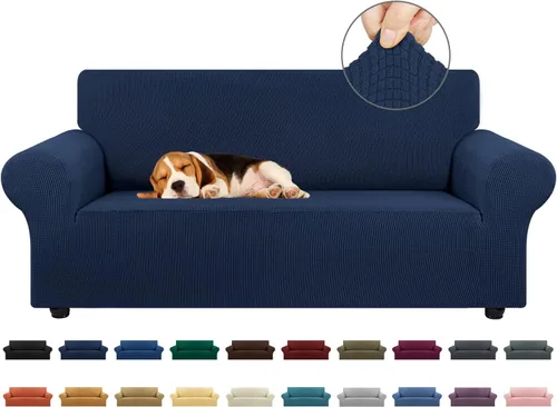 Vista 27 de KEKUOU Funda elástica para sofá biplaza, funda de sofá para sofá de 2 cojines (55-78 pulgadas), protector de muebles con parte inferior elástica