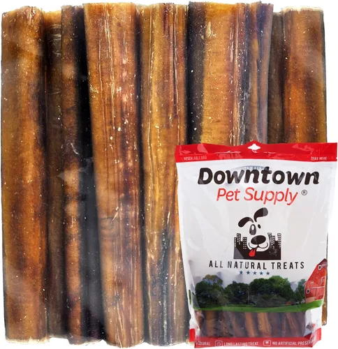 Vista 10 de Downtown Pet Supply Bully Sticks - Golosinas dentales y masticables para perro, tiras de carne natural premium de 6 y 12 pulgadas, extra gruesas