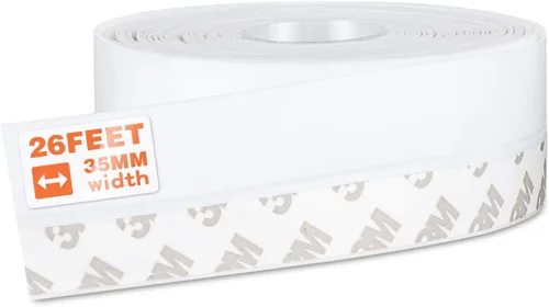Vista 14 de MIKOSI cinta de sellado de silicona de 26 pies, cinta adhesiva para puertas, ventanas, huecos de duchas