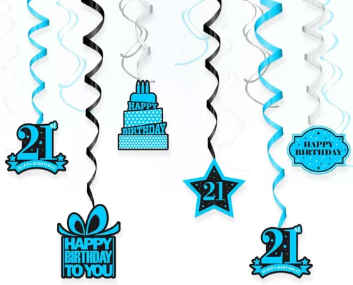 Vista 11 de Cartel colgante de feliz cumpleaños número 10 con diseño de remolinos y estrellas, confeti de felicitación a los 10 años de edad, cumpleaños, Hello