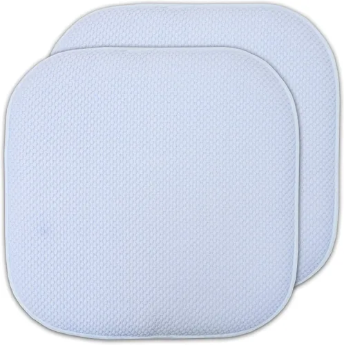 Vista 106 de Sweet Home Collection Cojines de espuma viscoelástica para silla, antideslizantes, diseño de panal de abeja, 16 x 16 pulgadas, paquete de 2