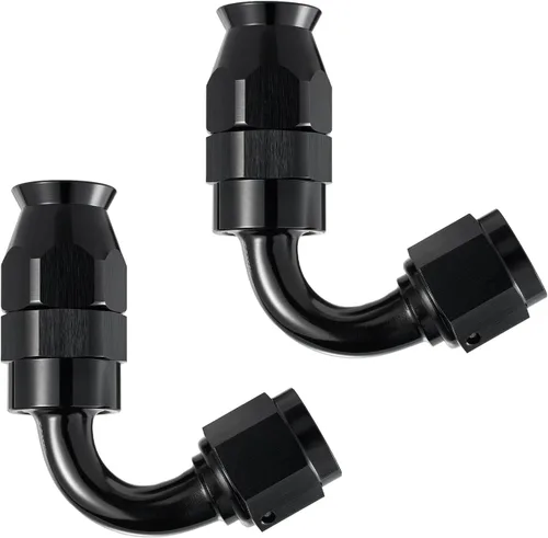Vista 9 de EVIL ENERGY 3AN PTFE manguera extremo montaje 90 grados negro para manguera de PTFE solamente 2PCS