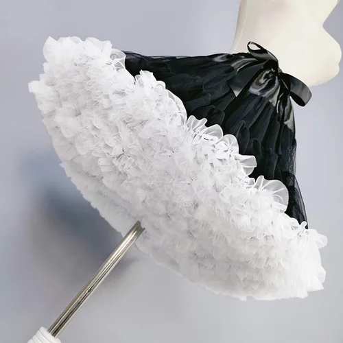 Vista 5 de Colyanda - Falda de tul plisada de 3 capas con tutú de mujer para fiestas o hacer cosplay