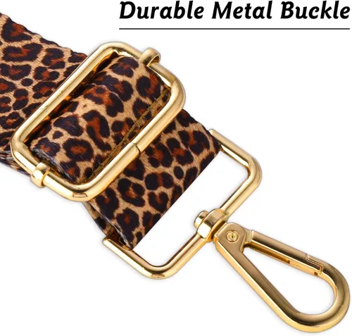 Vista 2 de TIESOME Correa de repuesto para bolso, correa ancha ajustable con estampado de leopardo, correa para bolso de hombro, correas cruzadas, Navidad