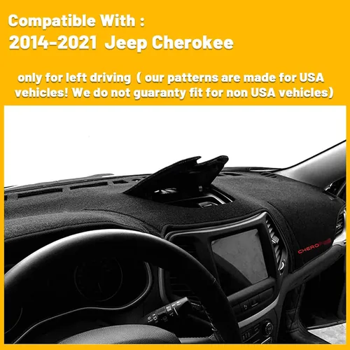 Vista 6 de Tapete antideslizante para tablero de instrumentos compatible con Jeep Cherokee 2014, 2015, 2016, 2017, 2018, 2019, 2020, 2021, 2022, protector