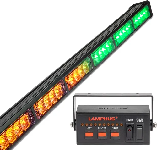 Vista 25 de lamphus SolarBlast sbls64 29" 24 W LED Advertencia Tráfico de Emergencia Advisor – Barra de luz ámbar azul, Azul