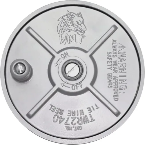 Vista 6 de WOLF - Soporte de carrete de alambre de aluminio de 6.25 pulgadas, ligero, ambidiestro Trabillas para cinturón integradas con perilla segura.