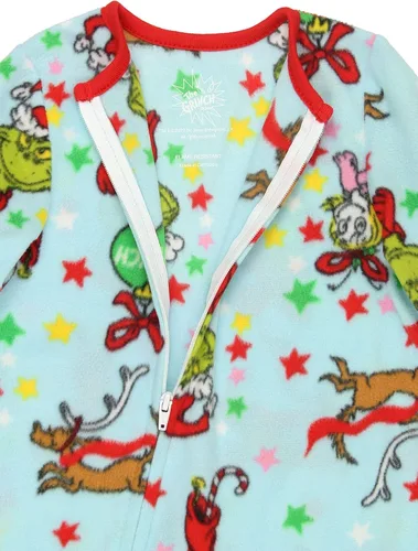 Vista 5 de The Grinch Dr. Seuss - Pijama de Navidad con pies para niños y niñas