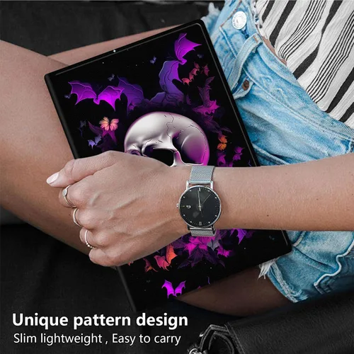 Vista 7 de Funda para Kindle básico de 6 pulgadas (11.ª generación), múltiples ángulos, piel sintética, delgada, con función de encendido y apagado automático