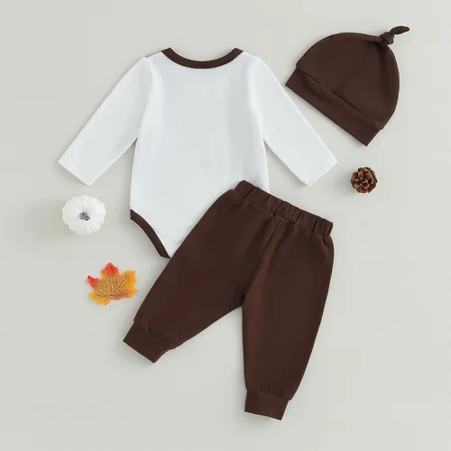 Vista 3 de FIOMVA My First Christmas Outfits 0 3 6 9 12 18 meses Baby Girl Boy Santa Mameluco de manga larga + pantalones con gorro para recién nacido