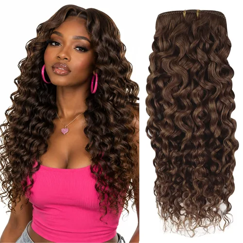 Vista 13 de Hetto Extensiones de cabello humano rizado con clip, color negro, 14 #1 Negro Azabache