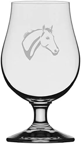 Vista 64 de Abaco Barb Body Horse - Vaso de cerveza Iona grabado (13.25 onzas)