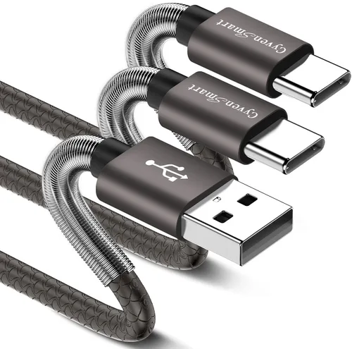 Vista 11 de Paquete de 2 cables de carga de 3 pies (carga rápida de 3 A), cargador USB C tipo cable gris cielo para iPhone 15 Pro, Samsung A32/A12/A10e/A20