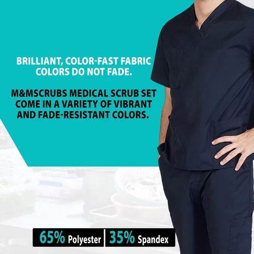 Vista 5 de M&M SCRUBS Conjunto de ropa quirúrgica médica para hombre