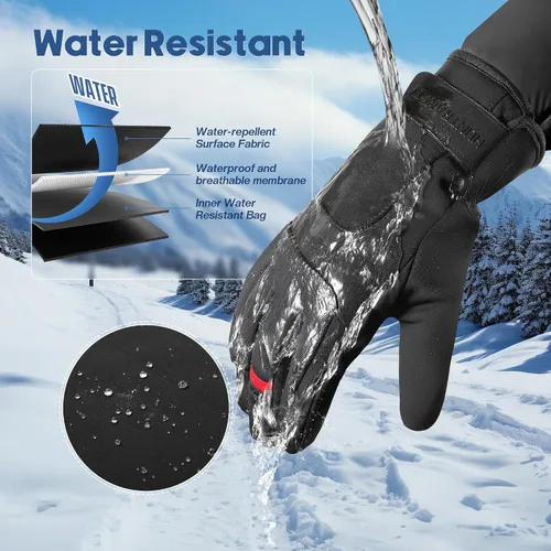 Vista 3 de ZUGM Los mejores guantes para clima frío, guantes de invierno aislantes, pantalla táctil de 3 dedos y 5 capas térmicas y regalos para hombres