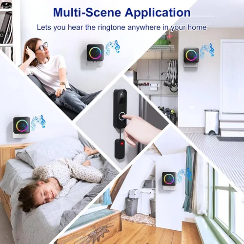 Vista 4 de Timbre de puerta inalámbrico - Compatible con Blink Video Doorbell y Blink Video Doorbell (2ª generación) (1 extensor de timbre de video 1 receptor)