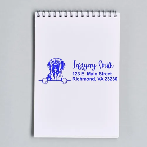 Vista 110 de American Bulldog Stamp Duo, Custom Return Address for Dog Lovers, Personalized Mail Mark for Letters and Cards