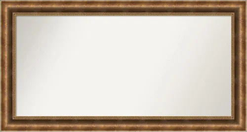 Vista 476 de Amanti Art Espejo de pared personalizado no biselado (25 x 25 pulgadas), marco de bronce acentuado, varios tamaños personalizados, espejo de baño