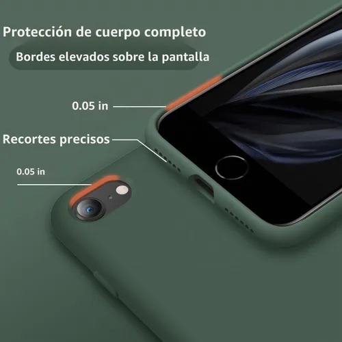 Vista 3 de Cordking Funda diseñada para iPhone SE 2022/2020, diseñada para iPhone 7 y 8, funda ultradelgada de silicona a prueba de golpes