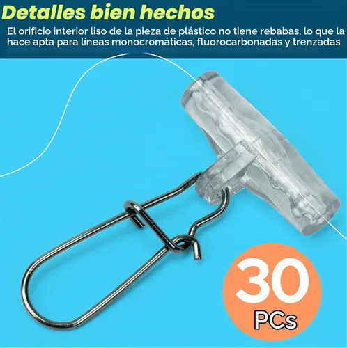 Vista 8 de Sinker Slide para pesca, clips de línea de pescado de acero inoxidable con broches de bloqueo Do, adecuados para señuelos plomos, flotadores, tiro