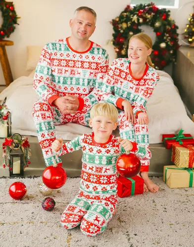 Vista 92 de VAENAIT BABY Infant Toddler Kids Adult Couple Family Matching Women Men Christmas Pjs Xmas Holiday Buffalo Plaid Pajama Set