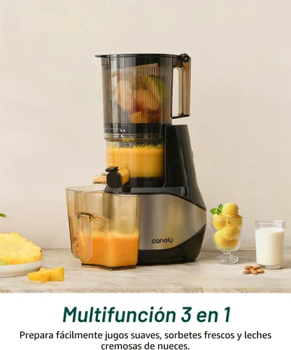 Vista 2 de Canoly Exprimidor de prensa fría 3 en 1 C09, hace jugo, sorbete y leche
