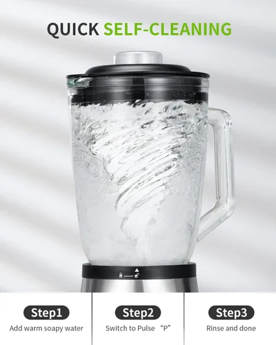 Vista 7 de GDOR Batidora de batido para cocina, licuadora de vidrio de 1200 W