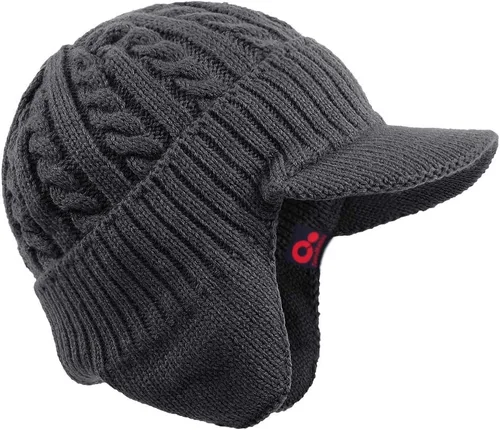 Vista 53 de Janey&Rubbins Gorro de punto diario con orejeras con forro polar y calavera
