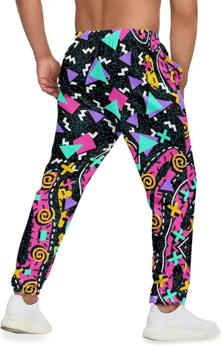 Vista 3 de INZVKJLU Pantalones deportivos para hombre, pantalones deportivos con estampado 3D, pantalones de entrenamiento con 2 bolsillos laterales