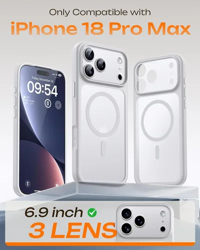 Vista 878 de TOCOL Funda magnética 3 en 1 para iPhone 15 Pro, mejorada [protección completa de cámara] con 2 protectores de pantalla, compatible con MagSafe Gris