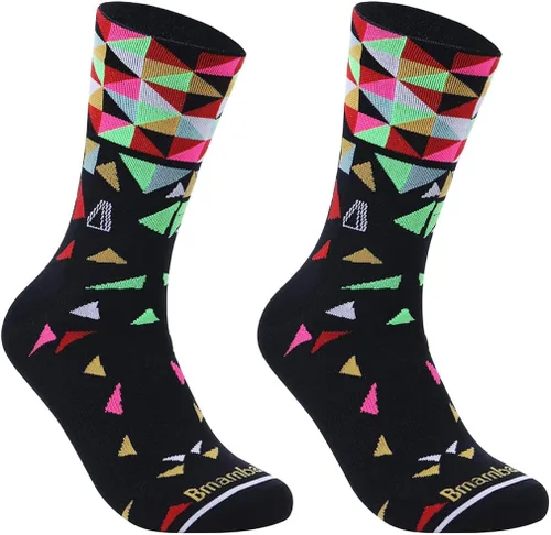 Vista 4 de BMAMBAS Calcetines de ciclismo unisex para adultos, deportes y correr, calcetines de compresión para hombres y mujeres