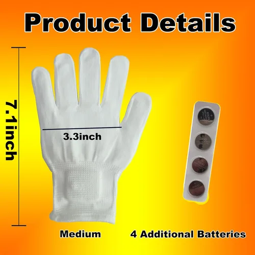 Vista 6 de COTRUERE Guantes con luz LED, arco iris, regalos de Pascua para niños y adultos, guantes brillantes de luz rave, juguetes geniales, rellenos
