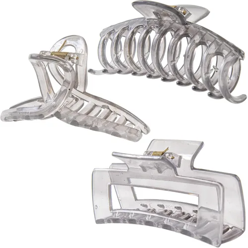 Vista 12 de Pinzas grandes para el cabello grueso, fino y fino, dientes de sujeción fuerte, pinzas de mandíbula granate entrelazadas para mujeres, juego de 3