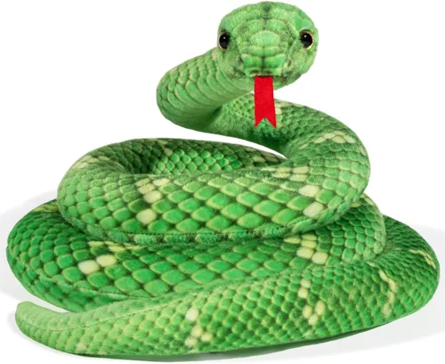 Vista 12 de Peluche de serpiente, animal de serpiente de peluche, serpientes de juguete pequeñas de 27 pulgadas para niños, animales de peluche gigantes, Negro