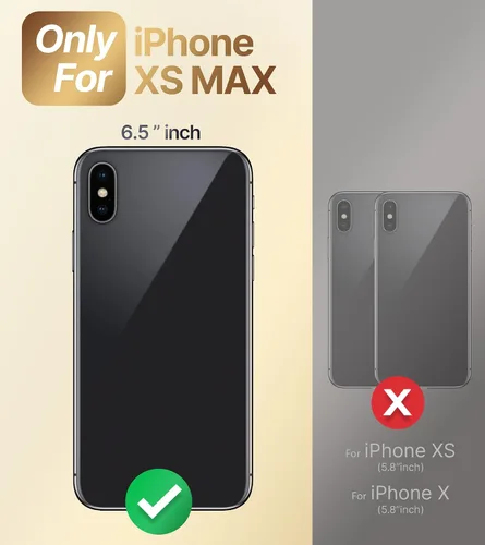 Vista 2 de XYZ para Funda de iPhone Xs Max con Soporte, Funda de Teléfono con Doble Soporte de Anillo, Funda de Amor-Corazón Linda de Lujo con Brillantina