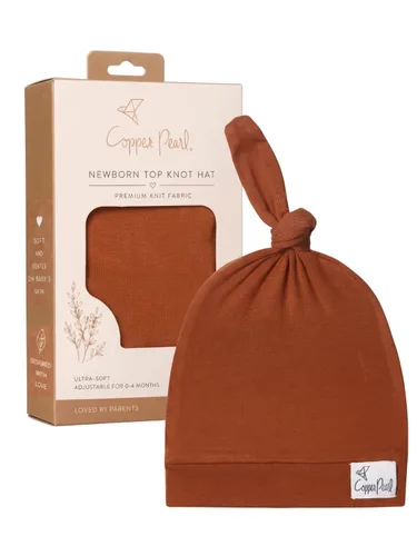 Vista 165 de Gorro de bebé con nudo superior elástico suave "Fern" por Copper Pearl