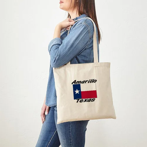 Vista 2 de CafePress Amarillo Texas Tote Bag Reutilizable Natural Beige Bolsa de compras de lona