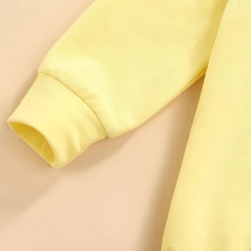 Vista 3 de Ayalinggo Ropa de bebé niña niño niño traje de plátano mameluco amarillo con capucha otoño invierno traje de una pieza