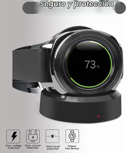Vista 4 de Emilydeals para Gear S3 Charger, base de carga de repuesto para Samsung Gear S3 Classic/Frontier Smart Watch (negro)