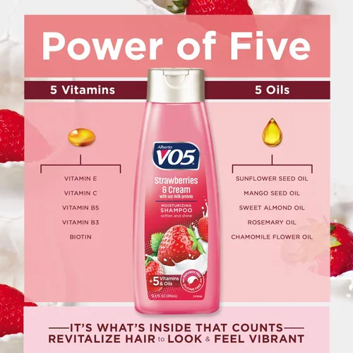 Vista 4 de Champú Moisture Milks, 15 onzas, fresas por Vo5 (paquete de 2)