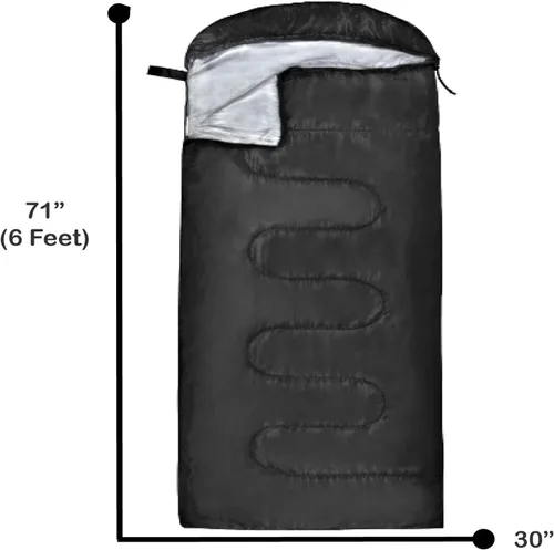 Vista 7 de Saco de dormir estándar con capucha para adultos 4 estaciones, cálido o frío, ligero, para interiores y exteriores, sacos de dormir para mochileros