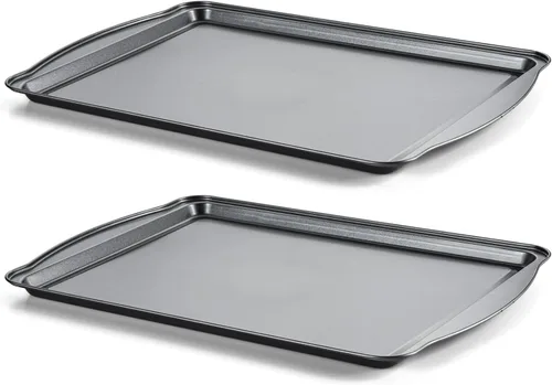 Vista 11 de Bandeja para hornear con rejilla de enfriamiento, bandeja de acero al carbono de 17 x 11 x 0.5 pulgadas para hornear [1 hoja + 1 rejilla], bandeja