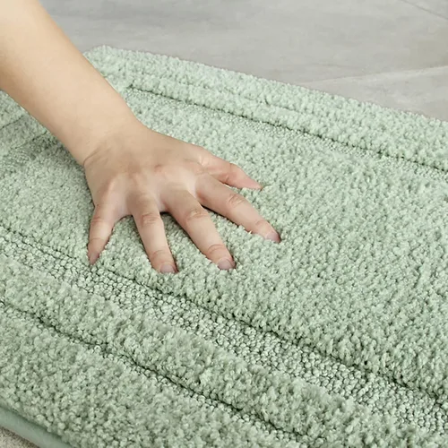 Vista 3 de Alfombra de baño de felpa súper suave para baño, alfombra de baño gruesa antideslizante para interiores, alfombra de ducha para baño, bañera, Azul