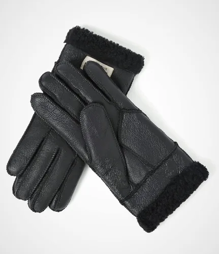 Vista 4 de YISEVEN Guantes de piel de oveja de invierno para mujer, puños de lana