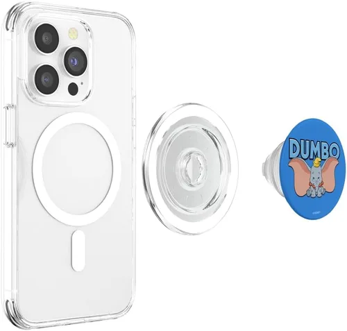 Vista 4 de Disney Retrato de texto azul Dumbo PopSockets MagSafe PopGrip para iPhone