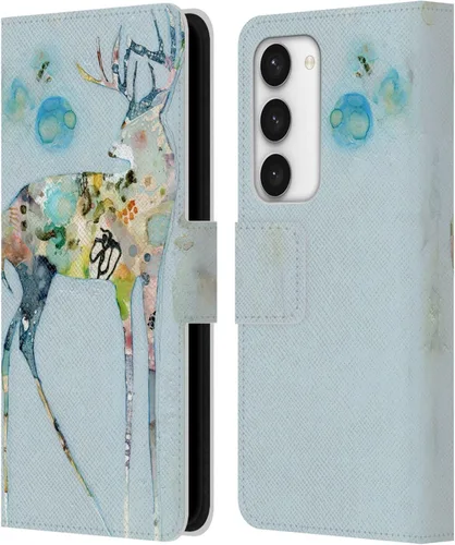 Vista 21 de Head Case Designs Officially Licensed Wyanne Quiet Creative Animals 2 Leather Wallet Case Compatible with Samsung Galaxy S23 5G