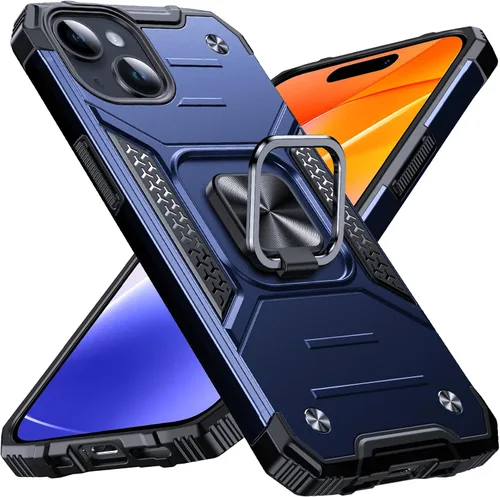 Vista 68 de Anqrp Funda resistente para iPhone 6/7/8/SE/SE2 con soporte de anillo mejorado y agarre, grado militar, a prueba de golpes, resistente y robusta