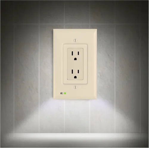Vista 12 de Placa de cubierta de salida iluminada y luz nocturna LED, cubierta de toma de corriente de pared para cortes de energía durante tormentas de hielo