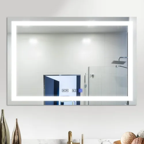 Vista 9 de Espejo LED de longitud completa de 19 x 59 pulgadas para baño con 3 modos de color, atenuador táctil, tocador iluminado de pie o montaje en pared